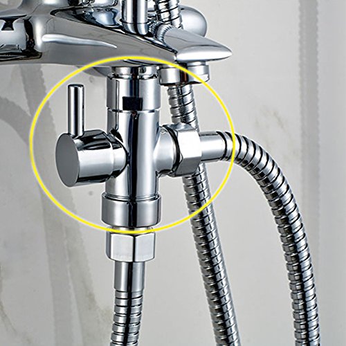 Hltd 3-Wege-Dusche Arm Umsteller Ventil, 1/2 Zoll IPS massivem Messing Duschsystem Ersatzteil für Thermostat-Handbrause und Feste Sprühkopfdichtung, Chrom poliert - 6