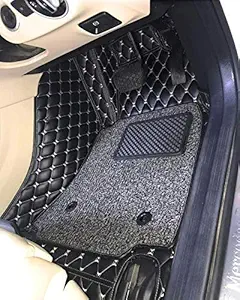 AUTOXYGEN Faux Leather 7D Car Foot Floor Mat For Mahindra XUV 300 (Black)