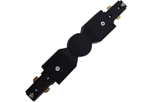 Bravsekai H Type Track Lighting Accessories, H Track Adjustable Connector for 3-Wire-1 Track Rail, Track Connector for H Track System, LED Track Lighting Kit (Black Adjustable Connector)