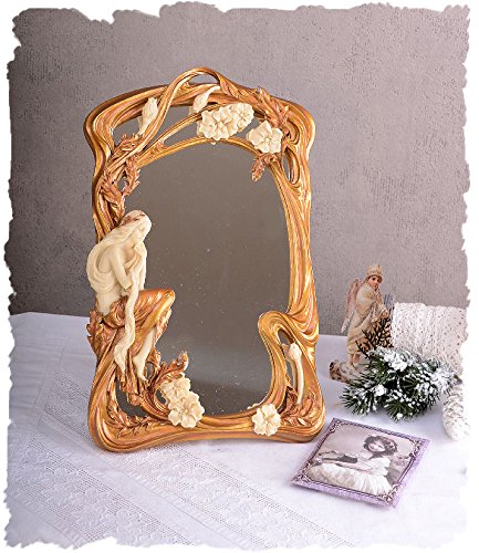 ROMANTISCHER SPIEGEL MIT JUGENDSTIL NYMPHE DEKORATIV - 2