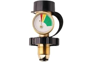 WALI'S PARADISE POL Propane Tank Adapter with Gauge,Upgraded Propane Tank Gauge for Converting POL LP Tank Service Valve to QCC1 / Type 1, Propane Tank Equipment for Propane Cylinder, BBQ Gas Grill, Heater