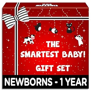 Einstein Box Gift Set for Babies, Newborns and Infants of Age 1-3-6-9-12 Months | High Contrast Gift Set with Set of Rattles+ High Contrast Books+ High Contrast Flashcards| for Baby Boys & Girls