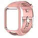Produktbild Altsommer Uhrenarmband 22mm für Tomtom Runner 2/3 Sport GPS Sportuhr Weiches Silikon Sportarmband Uhr Armband Ersatzarmband mit Edelstahl Schnalle Armband für Damen Herren Rosa (Khaki)