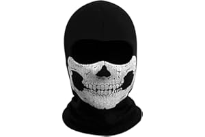 SINSEN Ghost Maske Call of Balaclava Duty Maske Geisterschädel Vollgesichtsmaske Skelett Ski Fahrrad Motorrad Hals Gesichtsmaske Winddichte Cosplay Maske für Winter Outdoor Sport