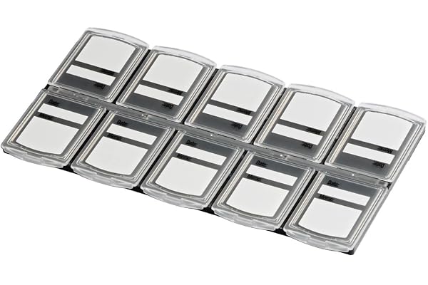Hama Boîtier de Rangement Mince (pour Carte mémoires, pour 10 Cartes (Cartes CF/SM/SD/MMC/xD/Mstick)) Transparent/Noir