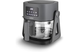 Lauben Glass&Grill Air Fryer Freidora de aire caliente 3 en 1 5500BG con capacidad 5,5 L, cesta para freír de vidrio, 6 progr