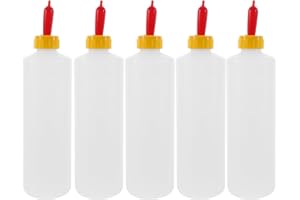 Angoily 5Pcs 400Ml Small Animal Feeding Bottles with Plastic Teats Livestock Nursing Bottles for Lambs Calves and Other Young Animals Portable and Safe Feeding Solution