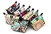 HOYOFO Travel Makeup Bag Pencil Case Storage Pouch with Vintage Flower Printed,Wine Red