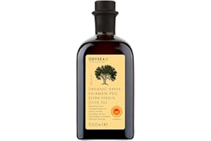 Odysea Organic Extra Virgin Olive Oil, PDO Kalamata EVOO, 500ml Glass Bottle