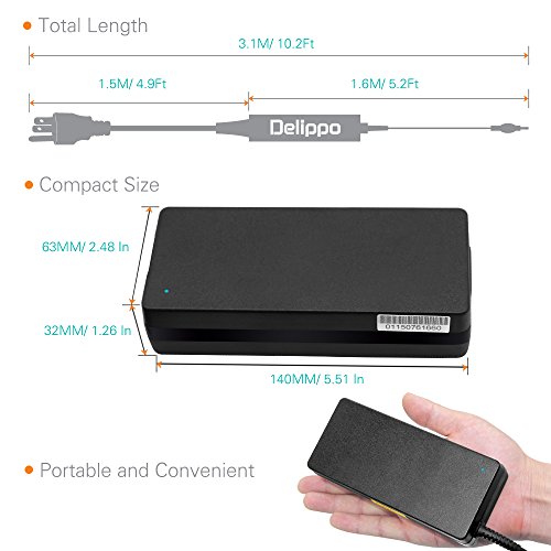 Delippo 120W Ersatz Netzteile 19V 6.32A Laptop AC Adapter Ladegert For ASUS ZenBook Pro UX501 UX501J UX501V Rog G501 G501J G501V UX501JW UX501VW UX501VW-DS71 [ 26 Monate Garantie] - 4