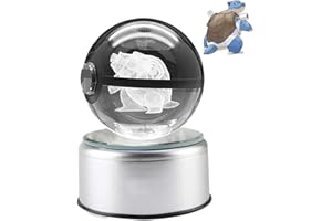 Aikchi Luce della lampada della sfera di cristallo 3D di 80mm, Luce magica della sfera 3D, Immagine dell'incisione laser interna, Doppia fonte di alimentazione, Luce notturna rotante