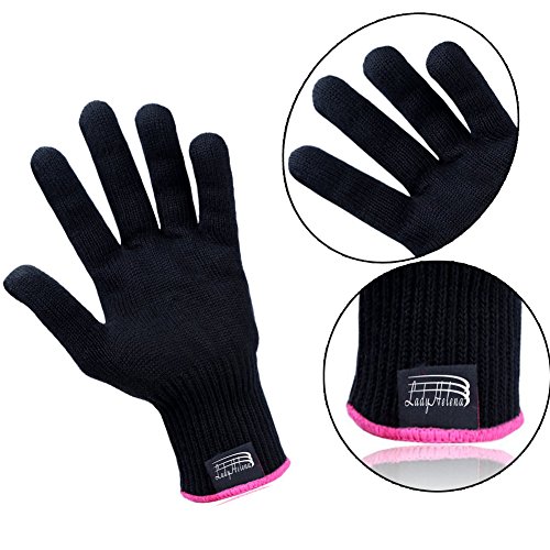 LadyHelena® Hitzebeständige Handschuh, Professional Haarglätter Zubehör Für Haarstyling Locken Und Glätteisen, hitzeresistent,1 Stück - 2