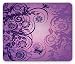 Produktbild Purple Mouse Pad, Curved Flower Branches with Butterflies Nature Spring Season Inspirations, Standard Size Rectangle Non-Slip Rubber Mousepad, Dark Purple Violet