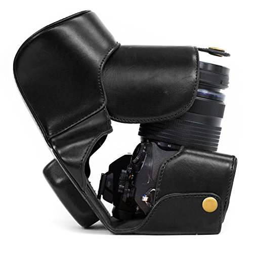 MegaGear Etui Souple en Cuir pour  Housse pour Nikon 1 J5 avec 10-30mm Photo Compacts  Marron Fonc   