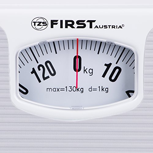 TZS First Austria – Mechanische Personenwaage grau bis 130 kg, Analoge Personen-Waage, Senioren Personenwaage Retro - 2