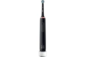 Oral-B Pro 3 Electric Toothbrushes For Adults, Oral B Electric Toothbrush, 1 Cross Action Toothbrush Head, 3 Modes with Teeth Whitening, Travel Electric Toothbrush, 2 Pin UK Plug, 3000, Black