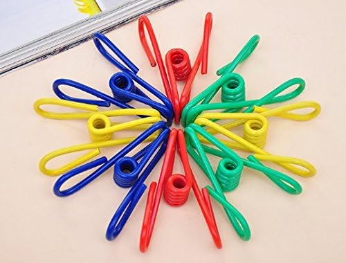 UChic 20PCS/Pack Utility Clips Multipurpose Clothesline Bag Steel Wire Clips Clothes Pegs Pins for Drying Home Laundry Office Cord Fastener Socks Scarfs Random Colors