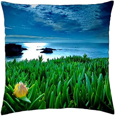 Green coastal field - Throw Pillow Cover Case (18