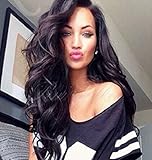 Sunwell 5A Grade Body Wave Brazilian Virgin Human Hair Glueless Lace Front Wigs With Baby Hair For Black Women, (Natural Color 8-24 Inch)