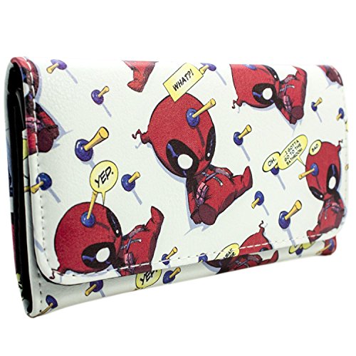 Preisvergleich Produktbild Marvel Deadpool Chibi Quote Bubbles Weiß Portemonnaie Geldbörse