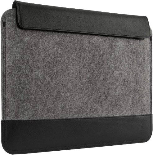 Belkin Wollfilz-Schutzhülle mit Lederelementen (geeignet für Notebooks bis 33 cm (13 Zoll)) grau