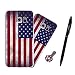 Produktbild Samsung Galaxy S6 / S6 Duos Hülle, Alfort 3 in 1 3D Handyhülle Schutzhülle PC Hart Case Cover Telefon Kasten für Samsung Galaxy S6 / S6 Duos mit Amerikanische Flagge ( Farbe ) + Netter Kristall Staub Stecker + Schwarz Stylus Pen