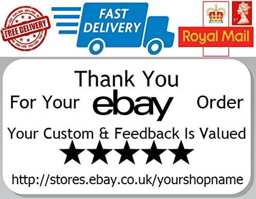 100 x Personalised eBay Thank you for your purchase labels feedback stickers feedback labels