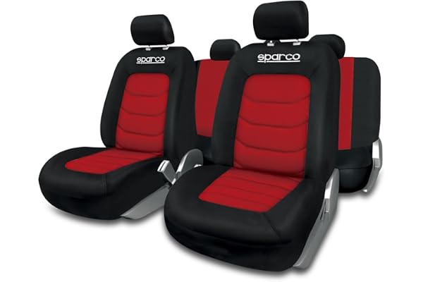 Sparco SPC1019RS Autositzbezug-Set, S-Line Corsa, 11-teilig, Rot