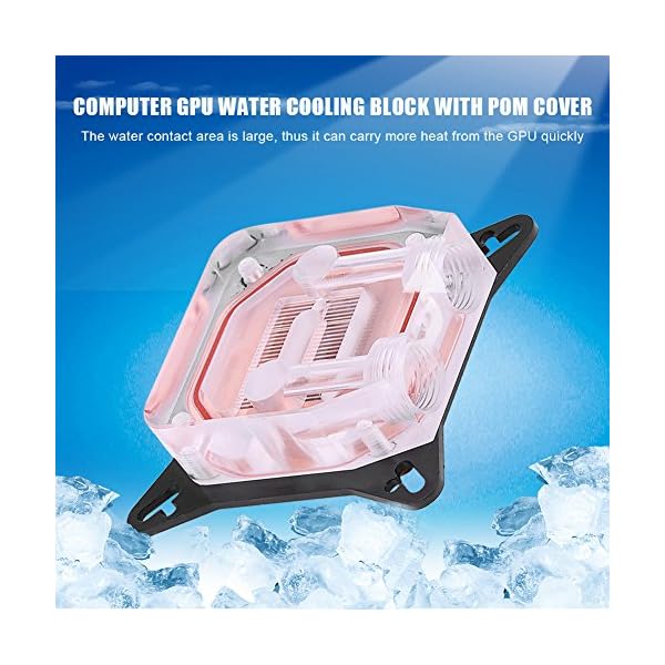 Richer-R Bloque de Refrigeración por Agua de la GPU 12.9 mm para Computadora con Cubierta Pom, Liquid Cooler Base(Cobre… - Image 4