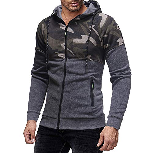 Camouflage Kapuzenpullover Herren Briskorry Männer Sweatshirt Kapuzenpulli Slim Fit Hoodie Mit Kapuze Pullover Mantel Jacke Streetwear Pulli Outwear