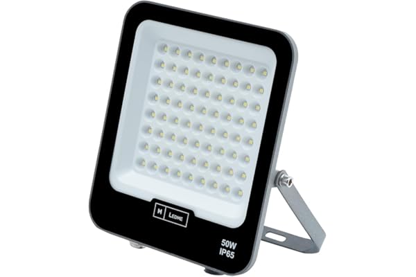 M Ledme - Foco Proyector Led Napoli Plus 50W, 6,000 lumen, IP65 Regulable, Color Luz fría (6000k), Iluminación exterior, De uso para jardín, patios, parking, hotel, naves etc.