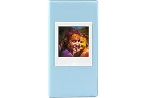 MUZIRI KINOKOO Mini Photo Album PVC Leather Wallet Album Compatible with Fuji Instax Square SQ1 SQ20 SQ10 SQ6 Fuji Camera Share SP-3 Pictures Holder 64 Pockets (Blue)