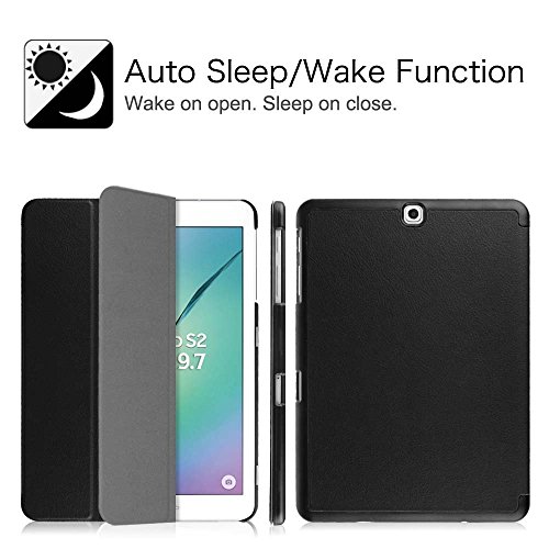 Starter Kit für Samsung Galaxy Tab S2 9.7″ Tablet PC – Hoch Qualität Premium PU Leder Tasche Hülle Stand und Bluetooth Tastatur + Displayschutzfolie + Touchstift (T810 / T815, Schwarz) - 5