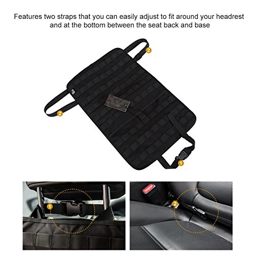 OneTigris Molle Rückenlehnenschutz taktischer Auto Rücksitz-Organizer (Schwarz) - 2