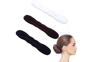 WKRTDY 3er Pack Hair Bun Maker - Verbesserte Haarhalterung mit Schwamm-Clips - Haarstyling-Donuts für perfekte Brötchen, Twist-Locken und Frisuren