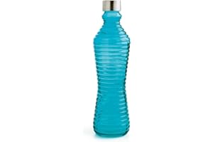 Quid 7522007 – Bouteille 1L avec Couvercle Line Bleu, Couleur Bleu, 8.5 x 8.5 x 31 cm