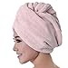 Koly Women's Microfiber Bath Towel Hair Dry Hat Cap Quick Drying Shower Caps (Pink)
