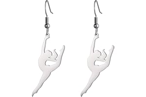 Amaxer Gymnastics Earrings for Girls Gymnast Gifts Heart Gymnastics Jewellery Inspirational Gymnastics Team Gifts Statement Dangle Drop Earrings Jewellery Gift