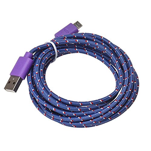 Ouneed® 1m/2m/3 m Universal USB Nylon Cable Chargeur Android (3m, Violet)