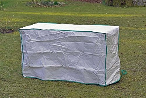 Abdeckung für Gartenmöbelauflagentruhe exklusiv in Tyvek weiss mit Lagerbeutel Größe B.125cm x.T.50cm x.H.60cm