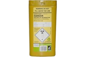 Munitech, Sharps Bin 0.3L, Sharps Container With Safety Web for Needle Disposal, Eco Friendly. (Single Pack)