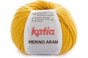 Lanas Katia Merino Aran Ovillo de Color Amarillo Cod. 80