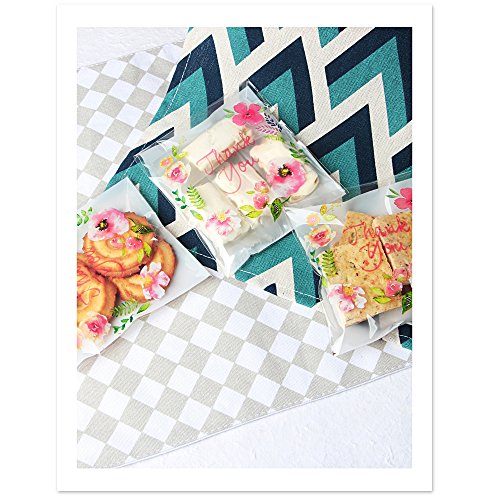 200 stk Selbstklebend Tüten (14x14cm + 10x10cm) OPP Beutel Plätzchen Gebäck Tütchen Süßigkeiten Geschenk Verpackung für Kekses Kuchen Cupcake - 5