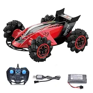 LUCHILA Remote Control Car with Tail Spray,RC Cars Stunt Car Toy, 4WD 2.4Ghz Double Sided 360? Rotating RC Car with LED Lights, Kids Xmas Toy Cars for Boys/Girls