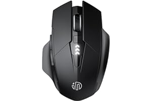 inphic Souris sans Fil Bluetooth Rechargeable Silencieuse, Energie de la Batterie Visible, Optique 1600 DPI, Ergonomique pour Ordinateur, PC, Mac, Noir