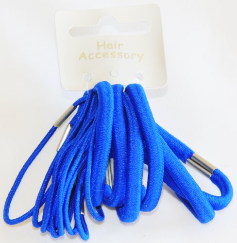 18 Thick and Thin Royal Blue Hair Elastics Bands Bobbles girls accessory back to school colours