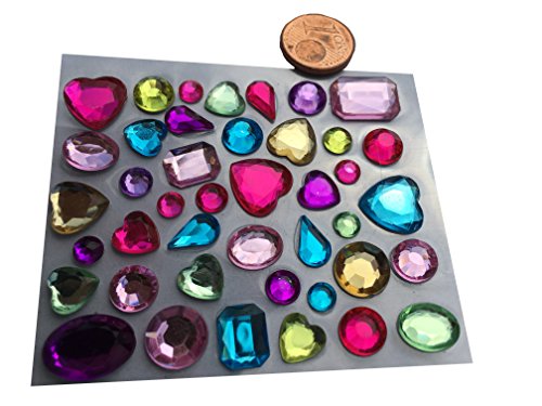 129 Stück verschiedene glitzernde Strasssteine selbstklebend bunt basteln Sticker Gltzersteine Schmucksteine Strass Steine Mischung Herz Rund Quadratisch Tropfen zum Verzieren von CRYSTAL KING - 2