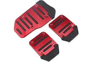 TANGDAO Auto Pedal Set Aluminium Anti Rutsch Auto Gaspedal und Brems Pedal abdeckung (Rot)