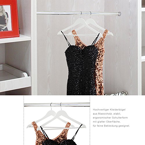 DXP 50 Stück Kleiderbügel aus Holz Weiß mit Rutschfestem und Hosenstange 360 Grad drehbar (50) HG03 weiss - 8