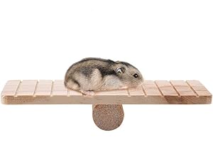 HEEPDD Huśtawka z drewna chomika, mały domek dla zwierząt zabawka do żucia dla chomika syryjskiego szczur mysz myszoskoczek szynszyla świnka morska wiewiórka